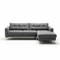 Sofa narożna w szaro-skalnym materiale 210 x 90 x 85 cm